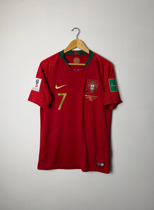 Cristiano Ronaldo Portugal 2018 World Cup home football shirt (M)