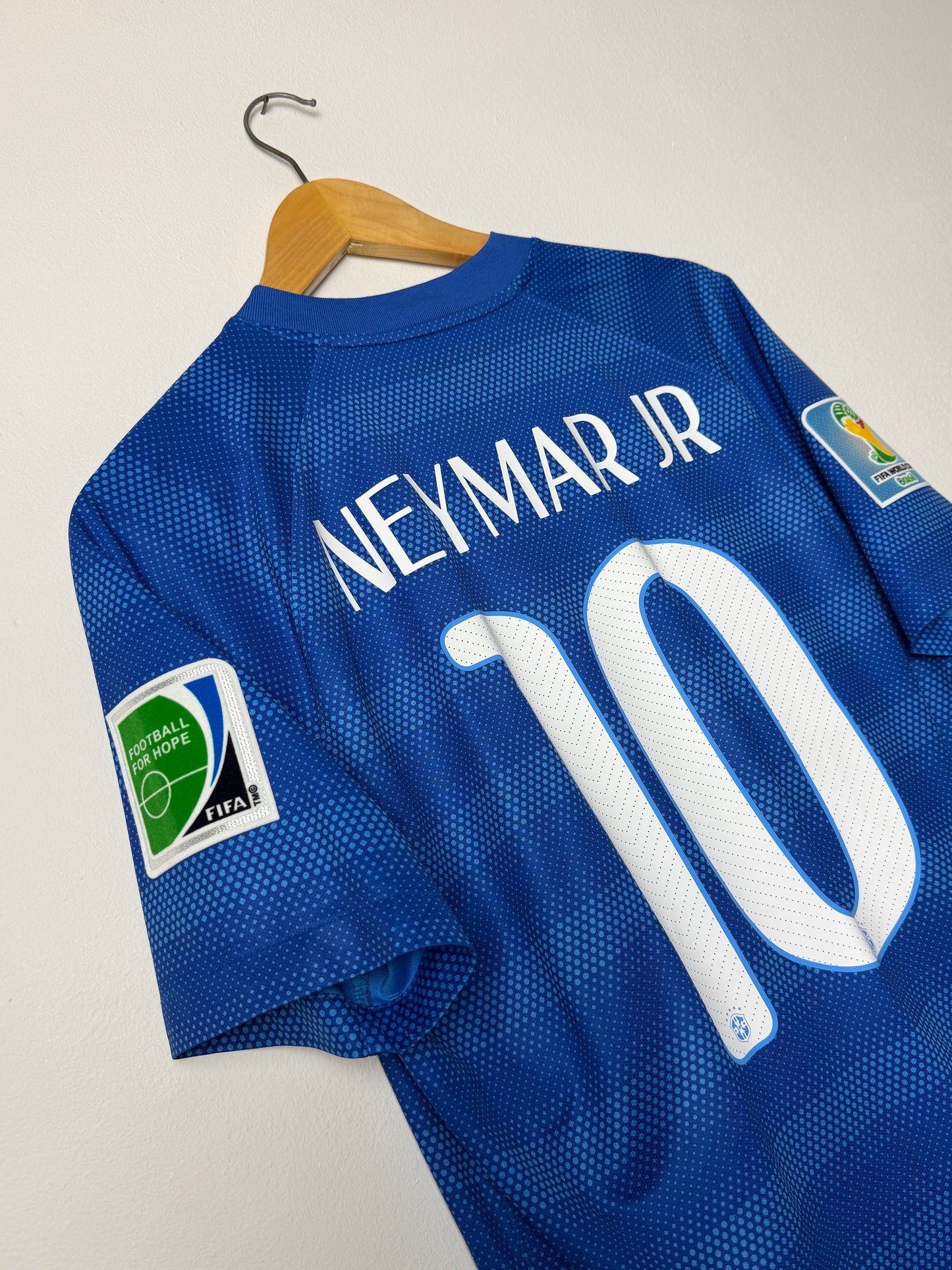 Neymar JR Brazil 2014 away football shirt (M)