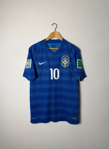 Neymar JR Brazil 2014 away football shirt (M)
