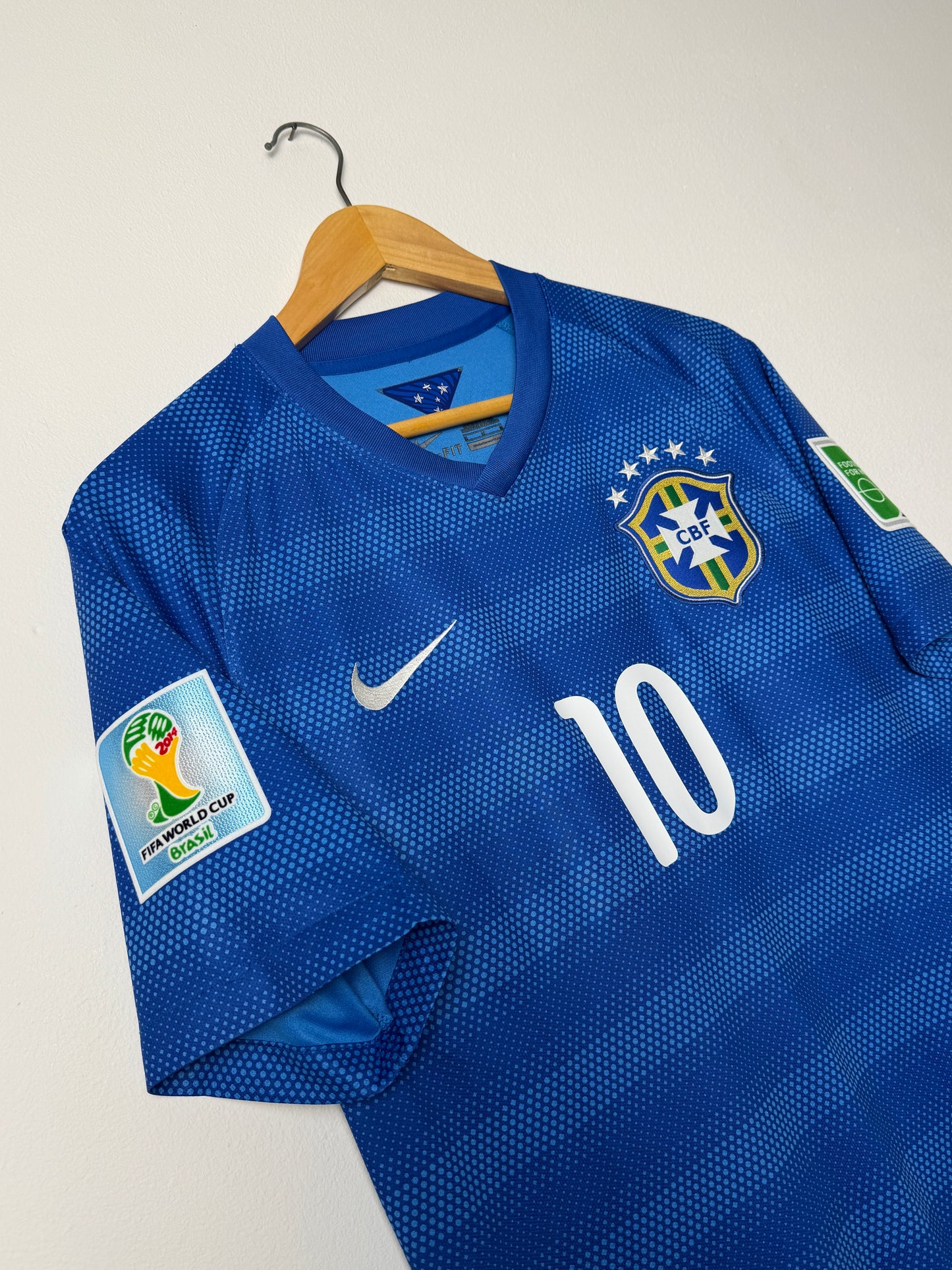 Neymar JR Brazil 2014 away football shirt (M)