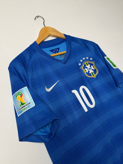 Neymar JR Brazil 2014 away football shirt (M)