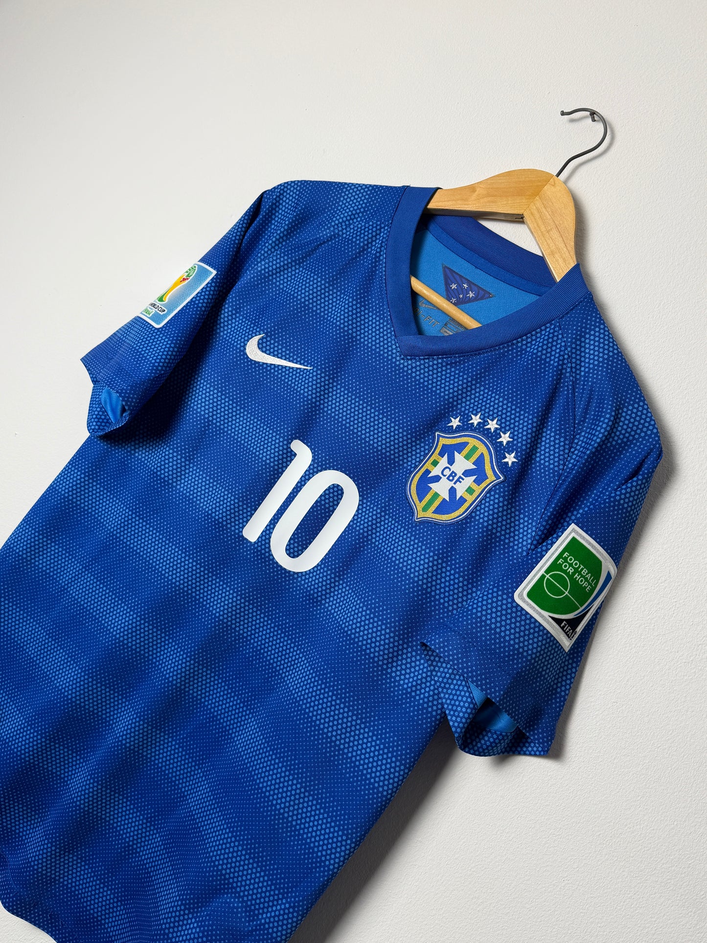 Neymar JR Brazil 2014 away football shirt (M)