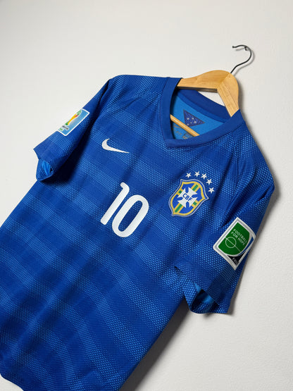 Neymar JR Brazil 2014 away football shirt (M)