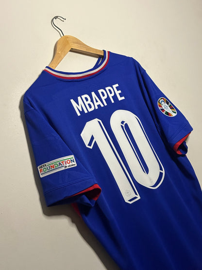 Kylian Mbappe France Euro 2024 home football shirt (XL)
