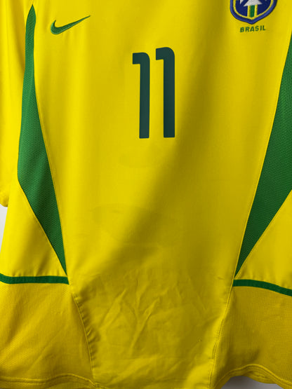 Ronaldinho Brazil 2002 World Cup home football shirt (M)