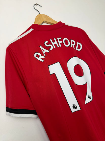 Marcus Rashford Manchester United 2017-18 home football shirt (L)