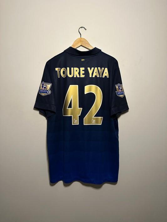 Yaya Toure Manchester City FC 2014-15 away football shirt (XL)