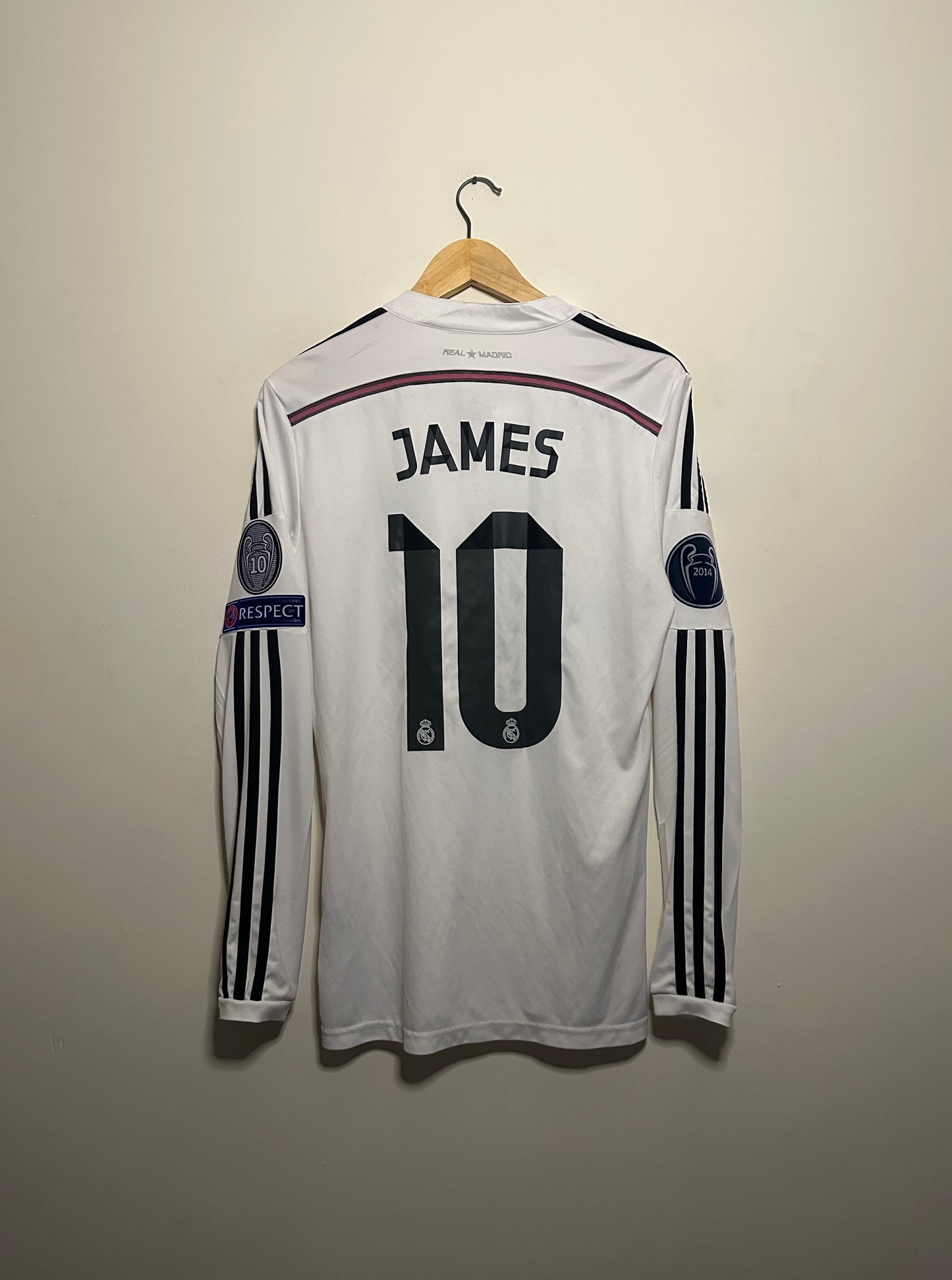 James Rodriguez Real Madrid CF 2014-15 long sleeve home football shirt (M)