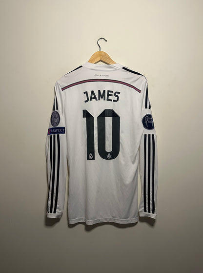 James Rodriguez Real Madrid CF 2014-15 long sleeve home football shirt (M)