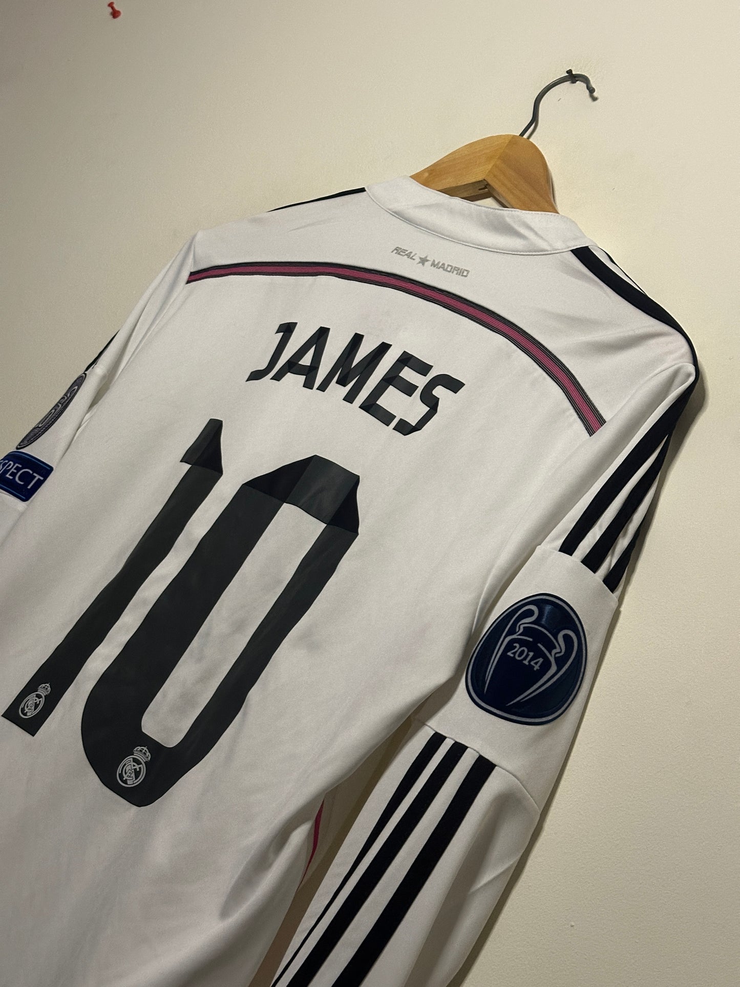 James Rodriguez Real Madrid CF 2014-15 long sleeve home football shirt (M)