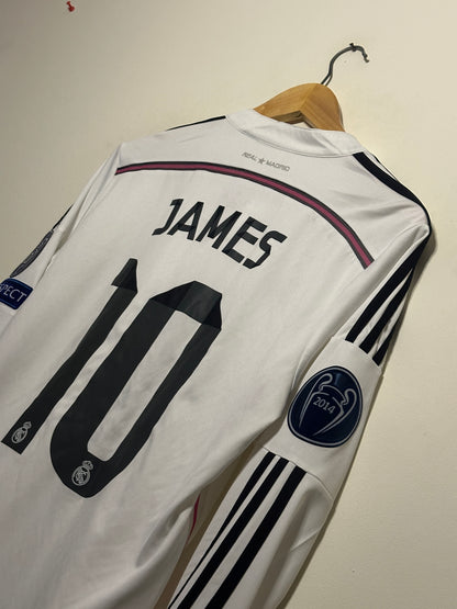 James Rodriguez Real Madrid CF 2014-15 long sleeve home football shirt (M)
