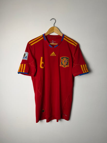 Andres Iniesta Spain 2010 World Cup home football shirt (M)