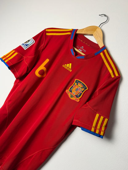 Andres Iniesta Spain 2010 World Cup home football shirt (M)