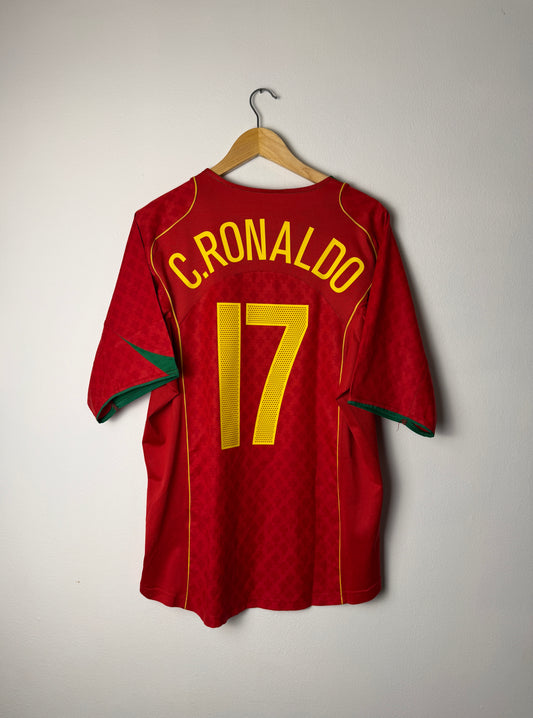 Cristiano Ronaldo Portugal 2004 home football shirt (L)