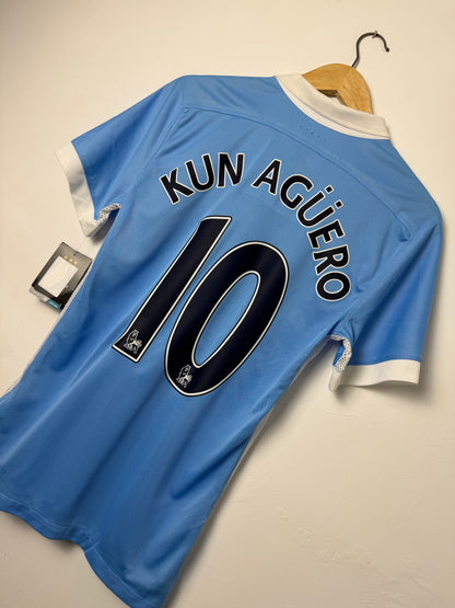 Sergio Kun Aguero Manchester City 2015-16 player version home football shirt (S)