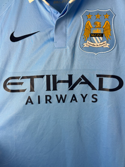 Sergio Kun Aguero Manchester City 2015-16 player version home football shirt (S)