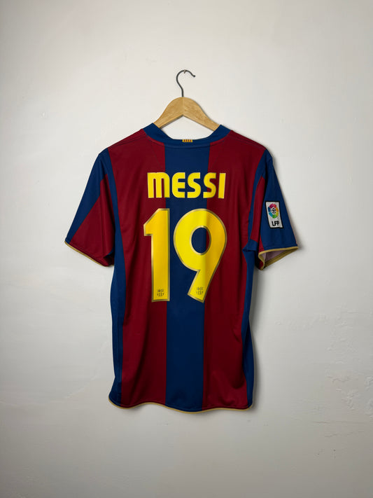 Lionel Messi FC Barcelona 2007-08 home football shirt (M)