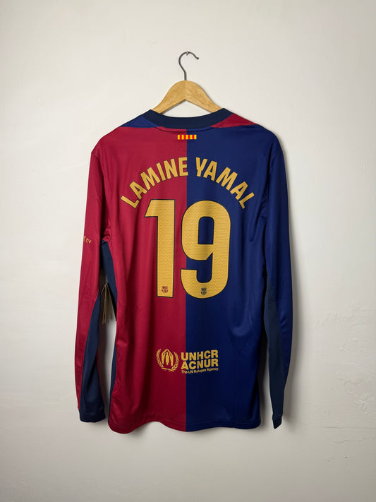 Lamine Yamal FC Barcelona 2024-25 long sleeve home football shirt (L)