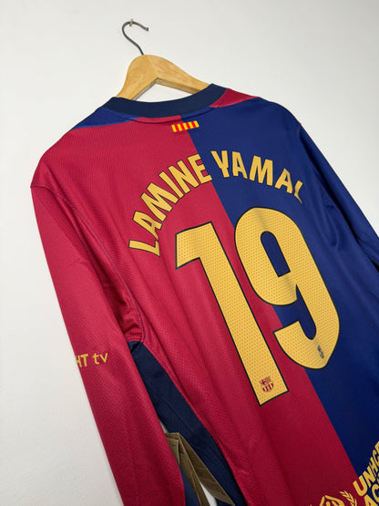 Lamine Yamal FC Barcelona 2024-25 long sleeve home football shirt (L)