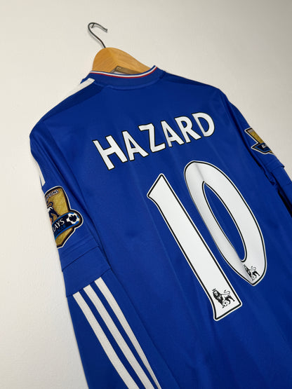 Eden Hazard Chelsea FC 2015-16 long sleeve home football shirt (M)