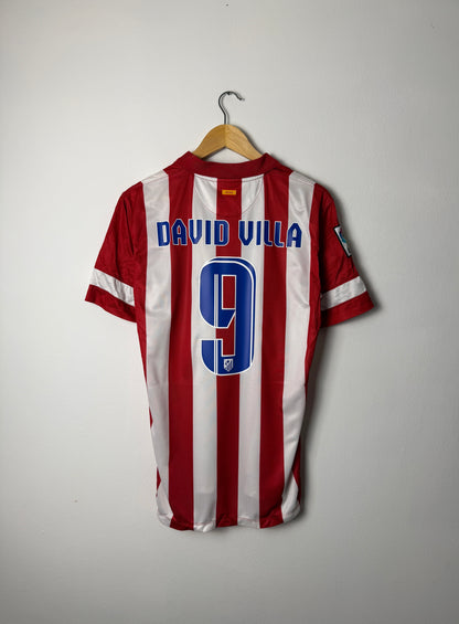 David Villa Atletico Madrid 2013-14 home football shirt (M)