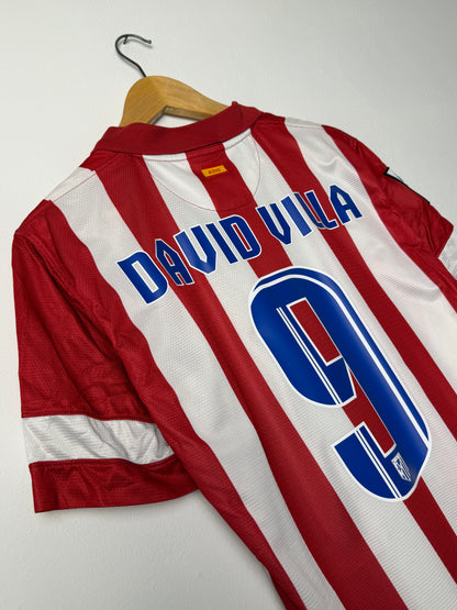 David Villa Atletico Madrid 2013-14 home football shirt (M)