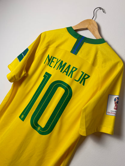 Neymar JR Brazil 2018 World Cup home football shirt (L)