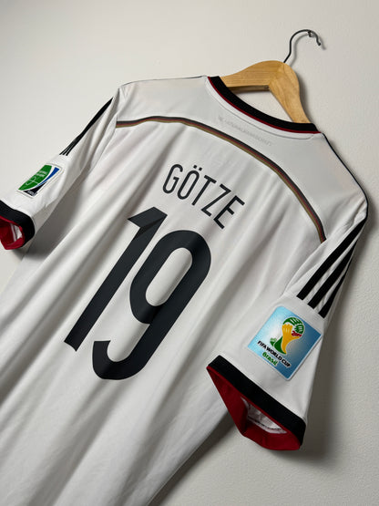 Mario Gotze Germany 2014 World Cup home football shirt (L)