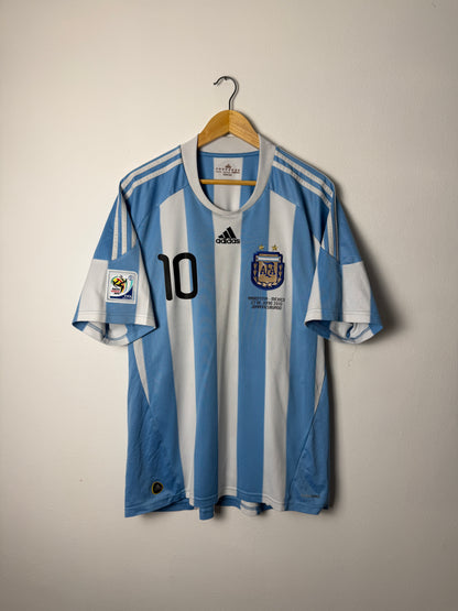 Lionel Messi Argentina 2010 home football shirt (XL)