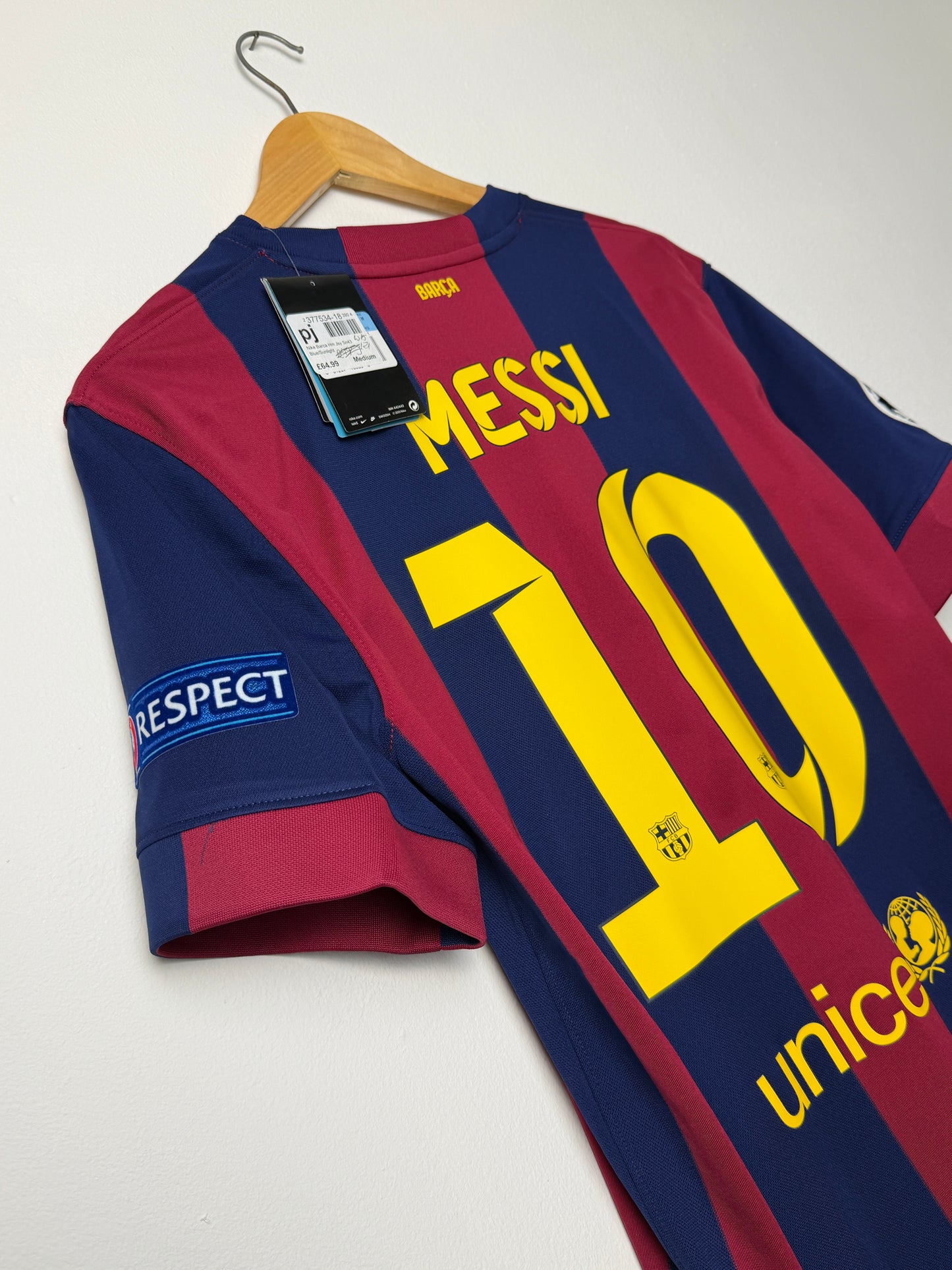 Lionel Messi FC Barcelona 2014-15 home football shirt (M)