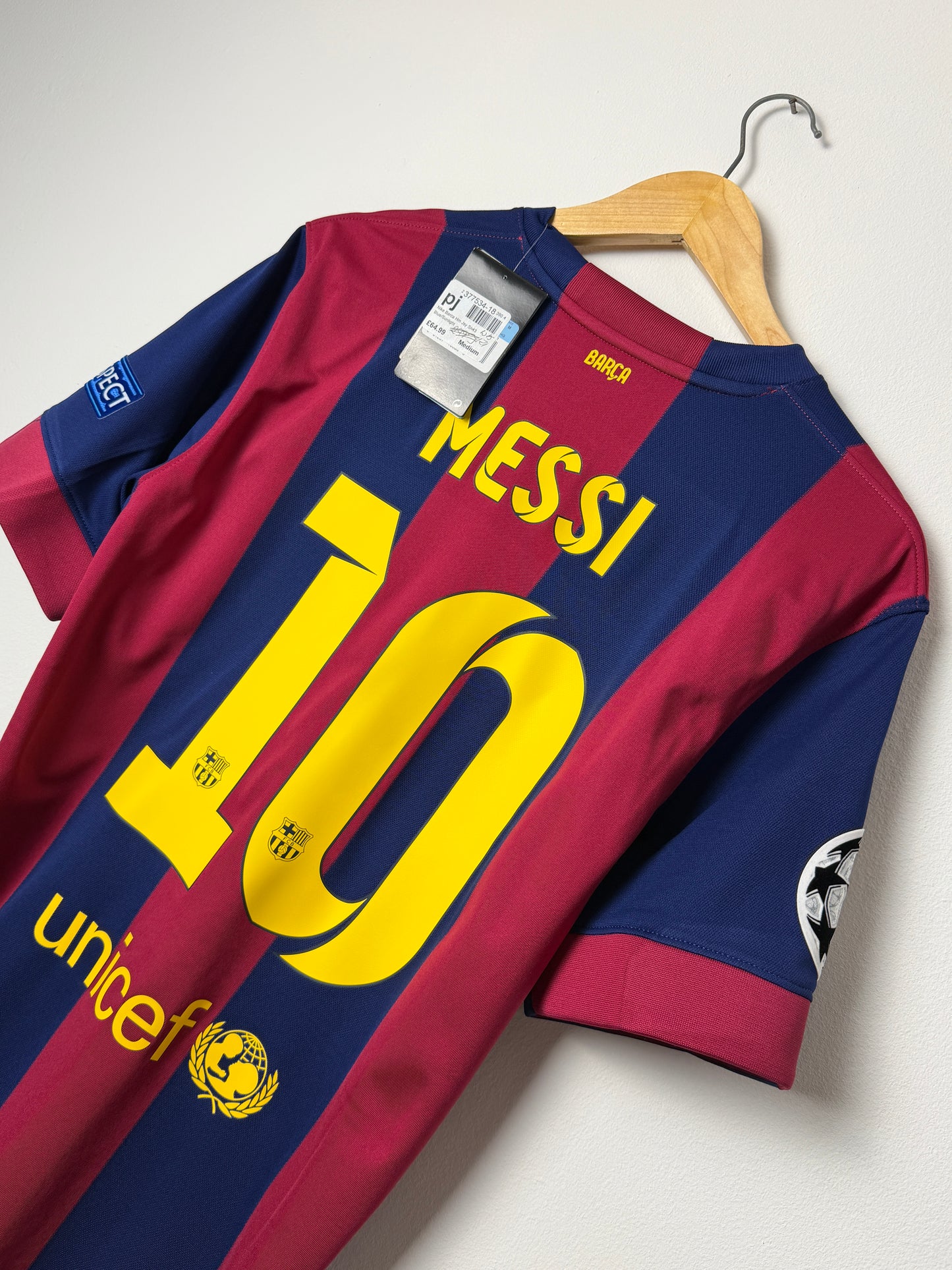Lionel Messi FC Barcelona 2014-15 home football shirt (M)