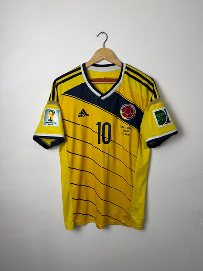 James Rodriguez Colombia 2014 World Cup home football shirt (M)