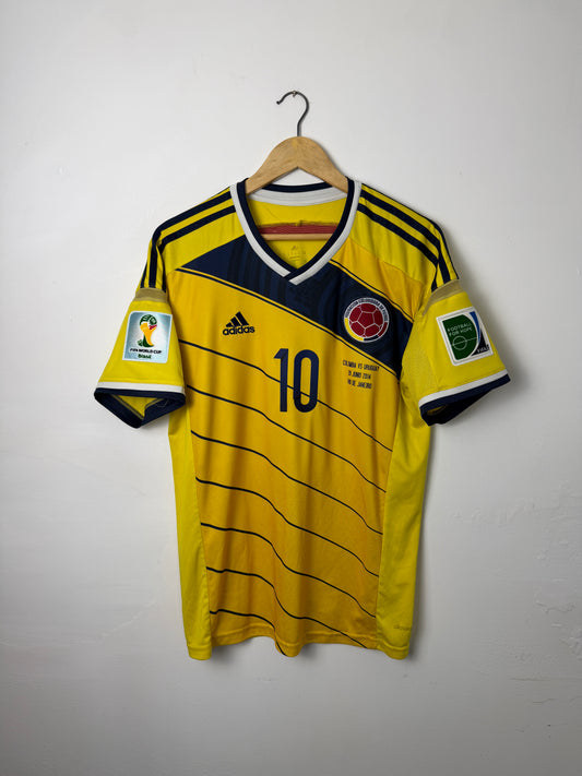 James Rodriguez Colombia 2014 World Cup home football shirt (M)