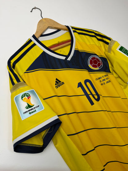 James Rodriguez Colombia 2014 World Cup home football shirt (M)
