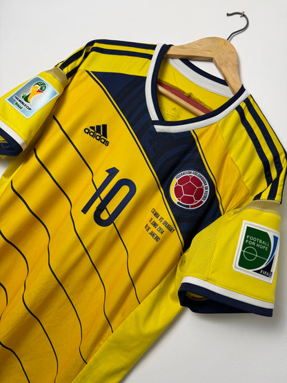 James Rodriguez Colombia 2014 World Cup home football shirt (M)