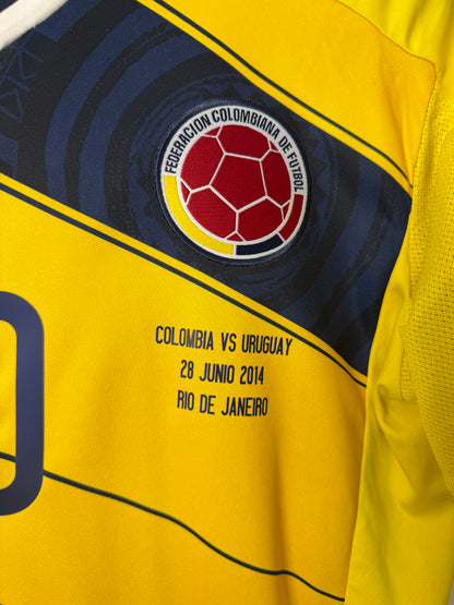 James Rodriguez Colombia 2014 World Cup home football shirt (M)