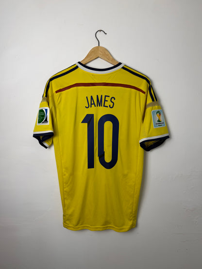 James Rodriguez Colombia 2014 World Cup home football shirt (M)