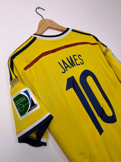 James Rodriguez Colombia 2014 World Cup home football shirt (M)