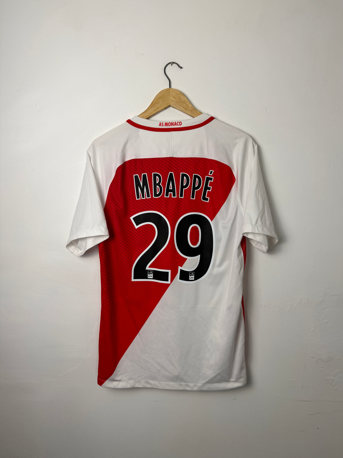 Kylian Mbappe AS Monaco 2016-17 home football shirt (M)