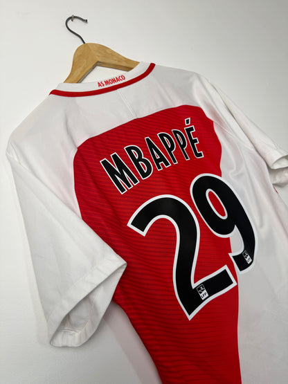 Kylian Mbappe AS Monaco 2016-17 home football shirt (M)