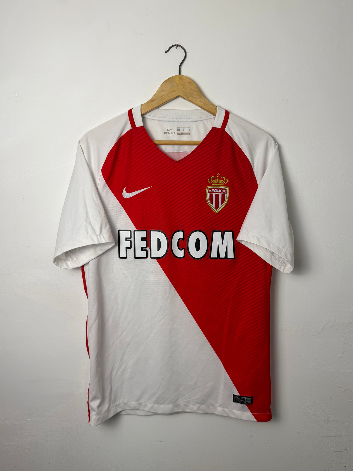 Kylian Mbappe AS Monaco 2016-17 home football shirt (M)