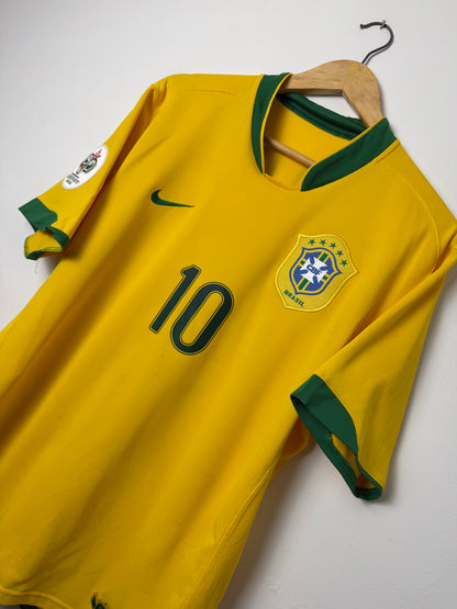 Ronaldinho Brazil 2006 home football shirt (L)