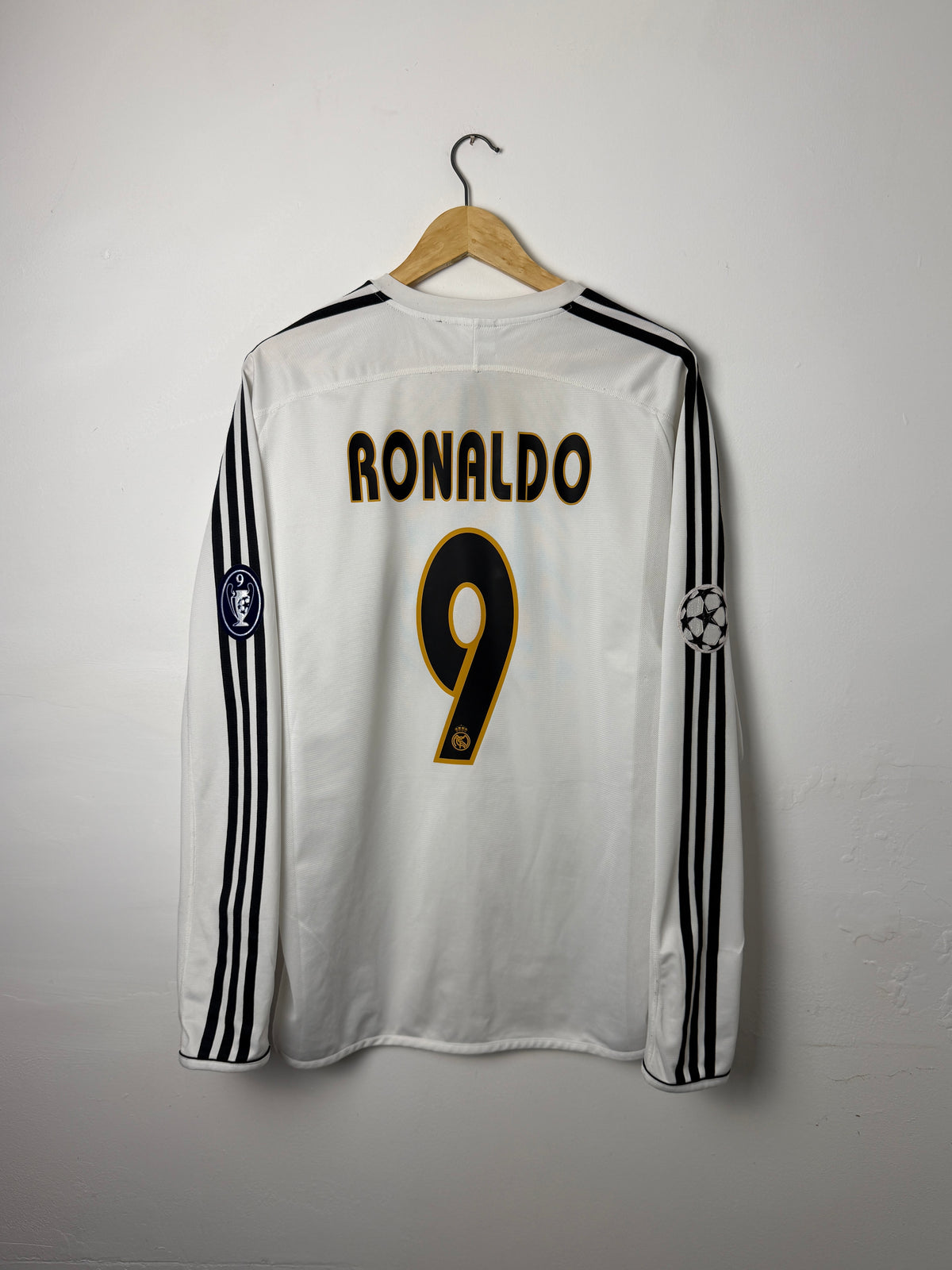 Ronaldo Nazario Real Madrid CF 2003-04 long sleeve home football shirt (XL)