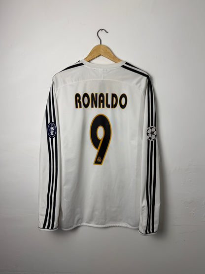 Ronaldo Nazario Real Madrid CF 2003-04 long sleeve home football shirt (XL)