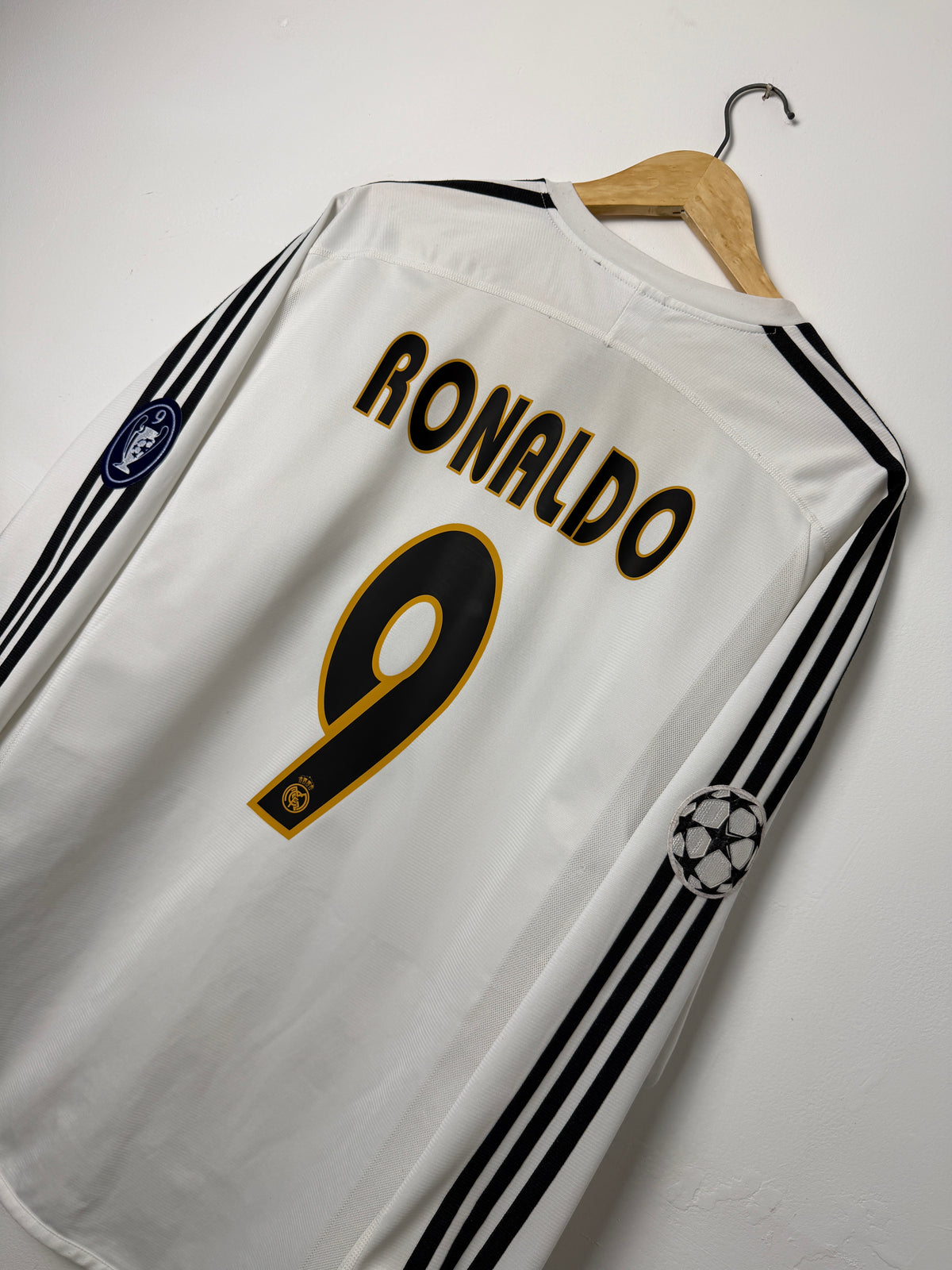 Ronaldo Nazario Real Madrid CF 2003-04 long sleeve home football shirt (XL)