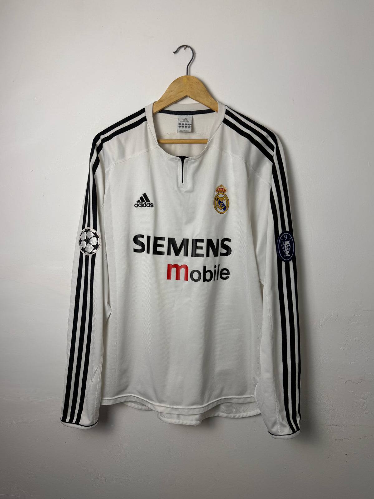 Ronaldo Nazario Real Madrid CF 2003-04 long sleeve home football shirt (XL)
