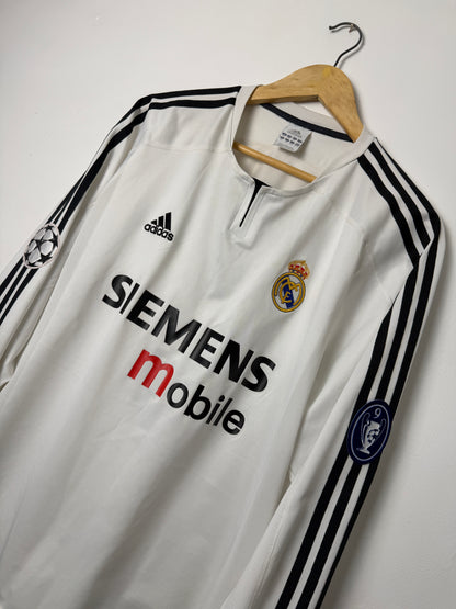 Ronaldo Nazario Real Madrid CF 2003-04 long sleeve home football shirt (XL)