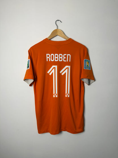 Arjen Robben Netherlands 2014 World Cup home football shirt (M)