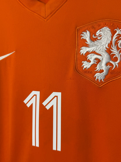 Arjen Robben Netherlands 2014 World Cup home football shirt (M)