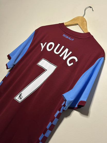 Ashley Young Aston Villa 2010-11 home football shirt (M)